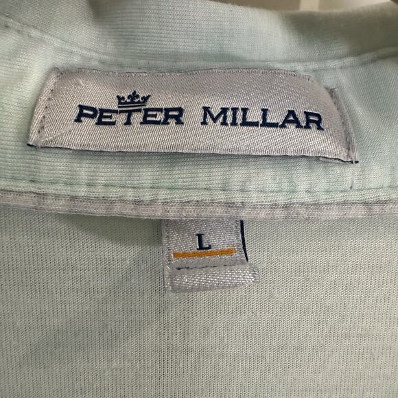 Peter Millar Men’s Polo Mint Green Polyester Blend Large Summer Lightweight - Picture 3 of 5